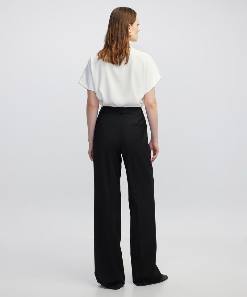Ipekyol Pleated Wool Trousers Black