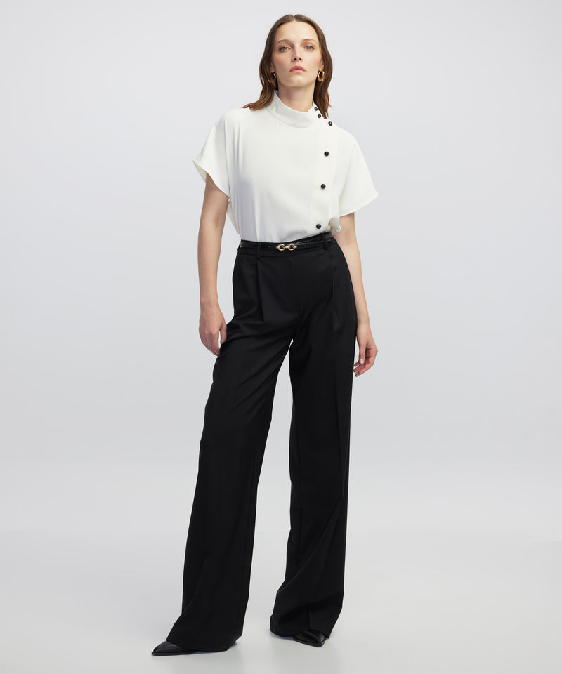 Ipekyol Pleated Wool Trousers Black
