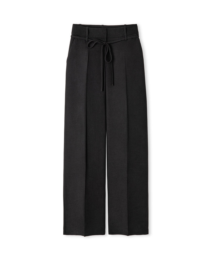 Ipekyol Tie Waist Wide Leg Fit Trousers  Black