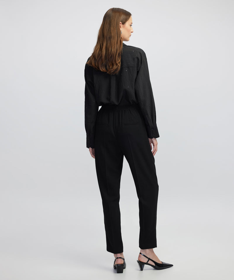 Ipekyol Elastic Waist Carrot Trousers Black