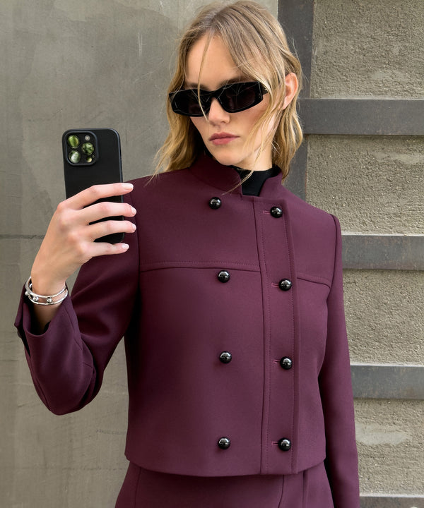 Ipekyol Contrast Button Jacket Bordoux