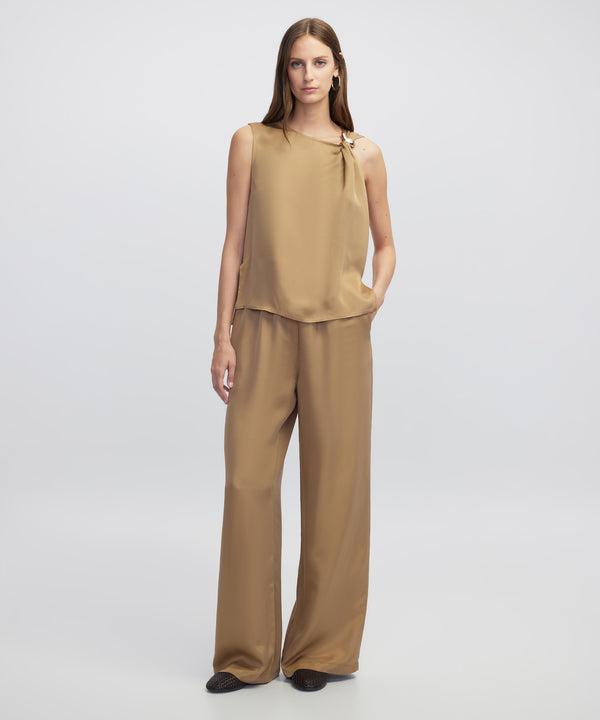 Ipekyol Mixed Blouse With Buckle Natural