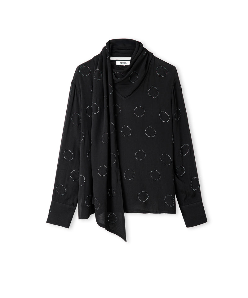 Ipekyol Rhinestone Chiffon Blouse Black