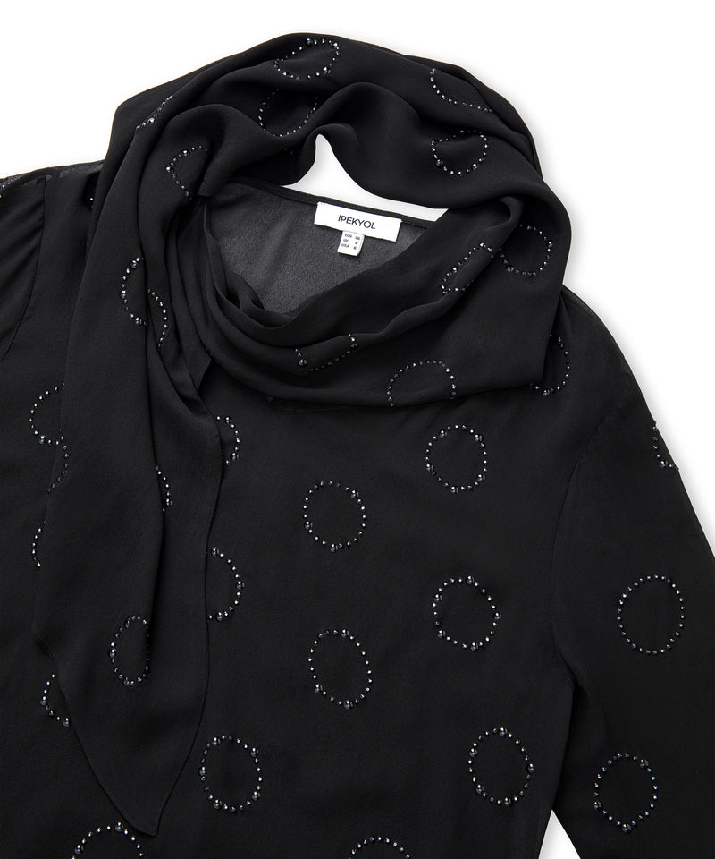 Ipekyol Rhinestone Chiffon Blouse Black