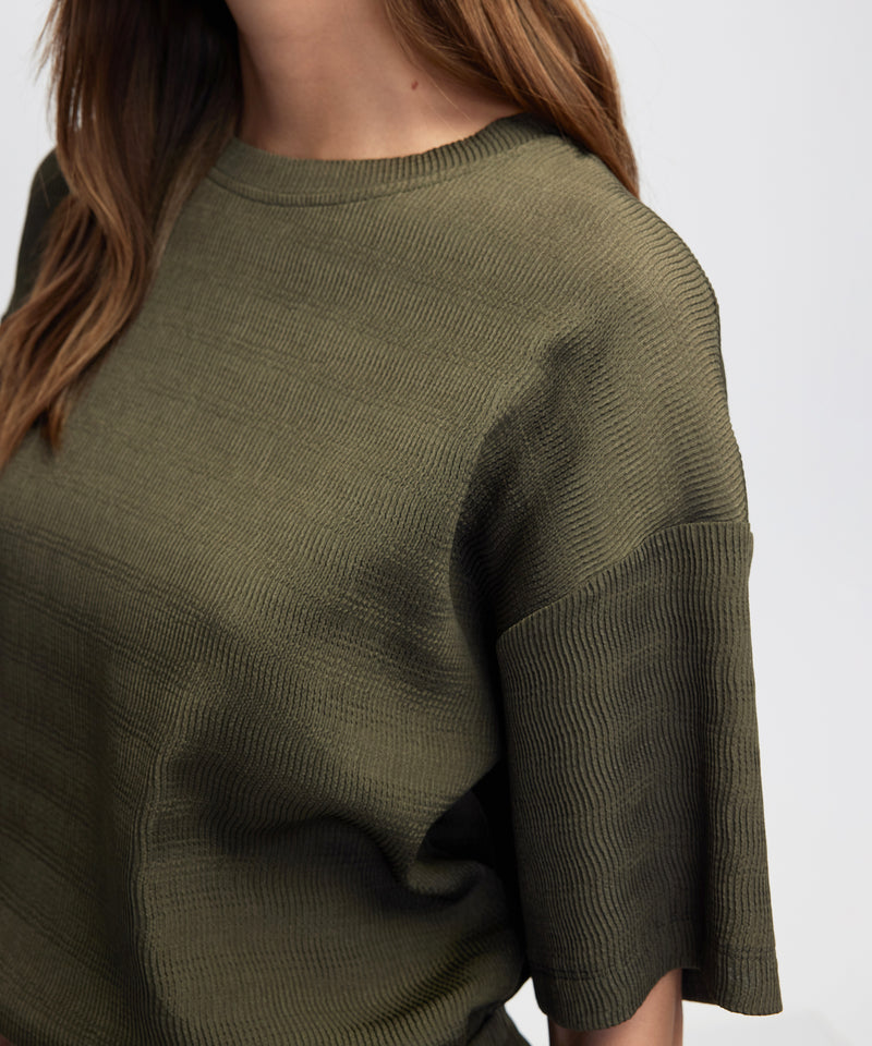Ipekyol Textured Blouse Khaki