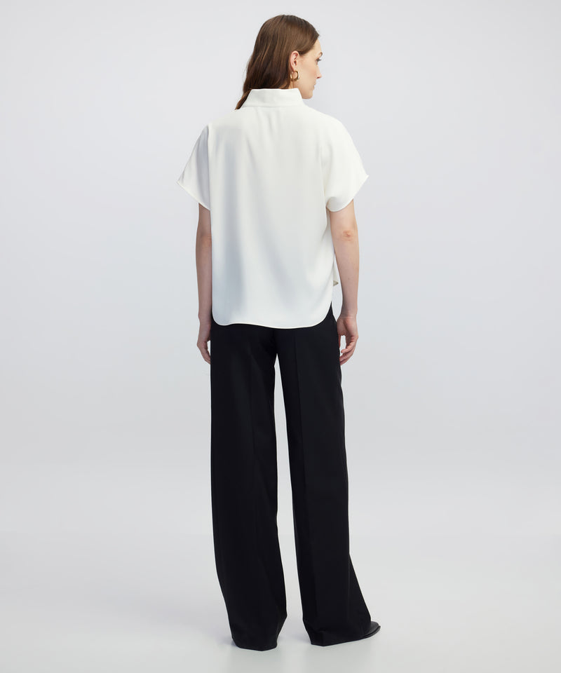 Ipekyol High-Neck Blouse With Contrast Buttons Ecru