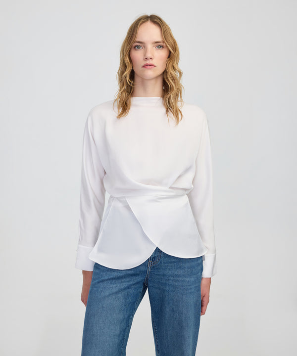 Ipekyol Satin-Effect Wrap Blouse White