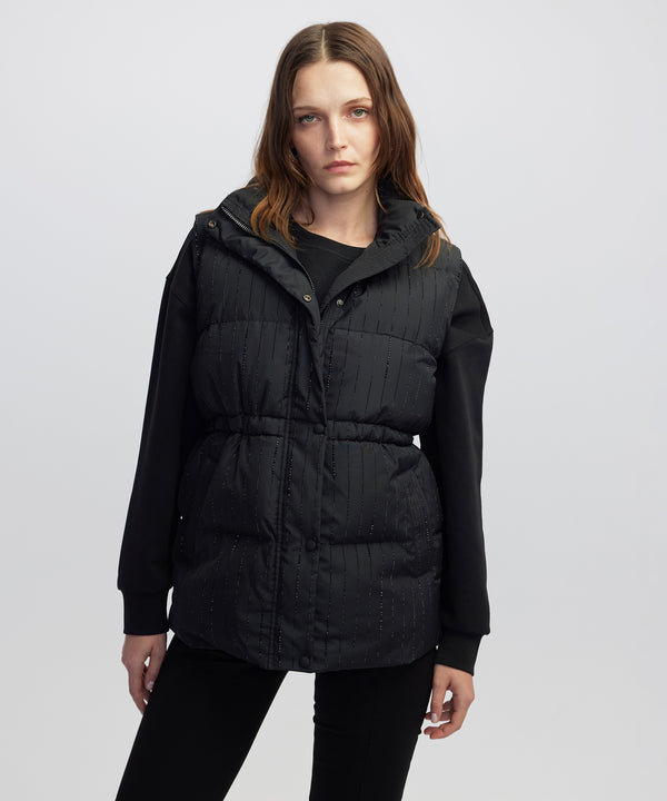 Ipekyol Rhinestone Embellished Puffer Vest Black