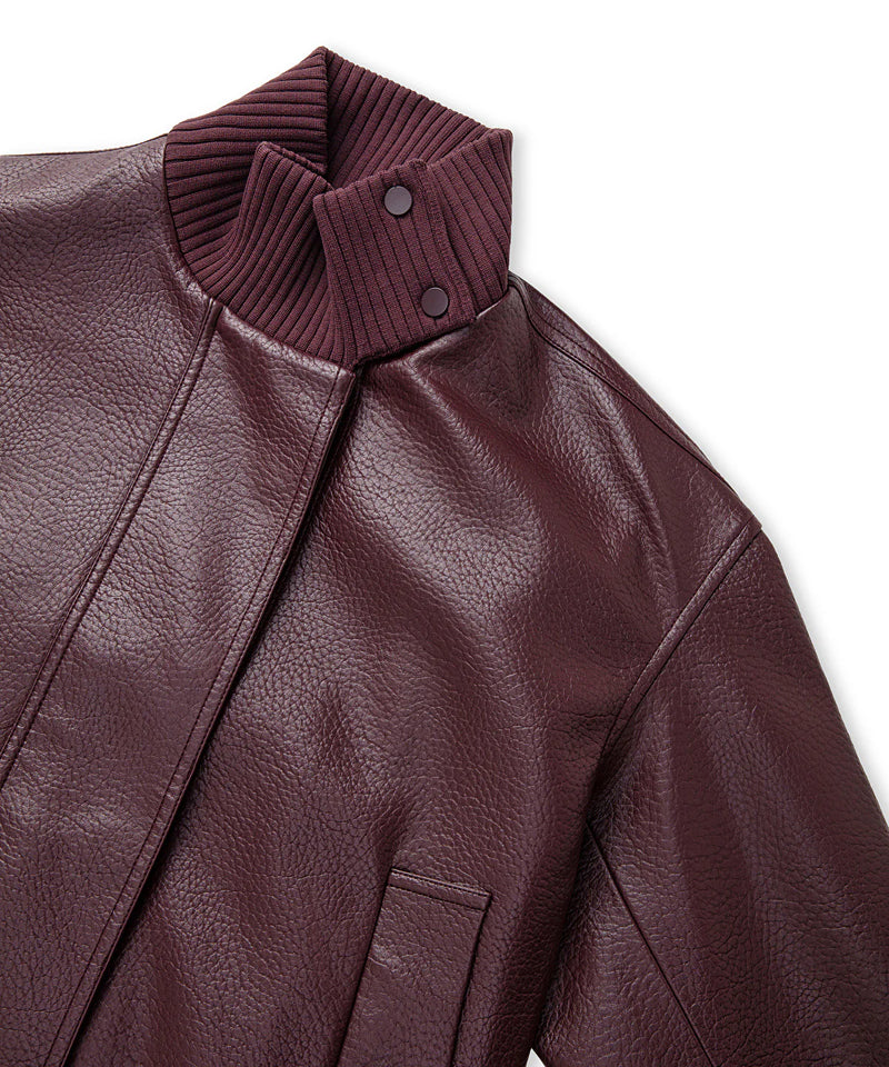Ipekyol Leather-Effect Coat Bordoux