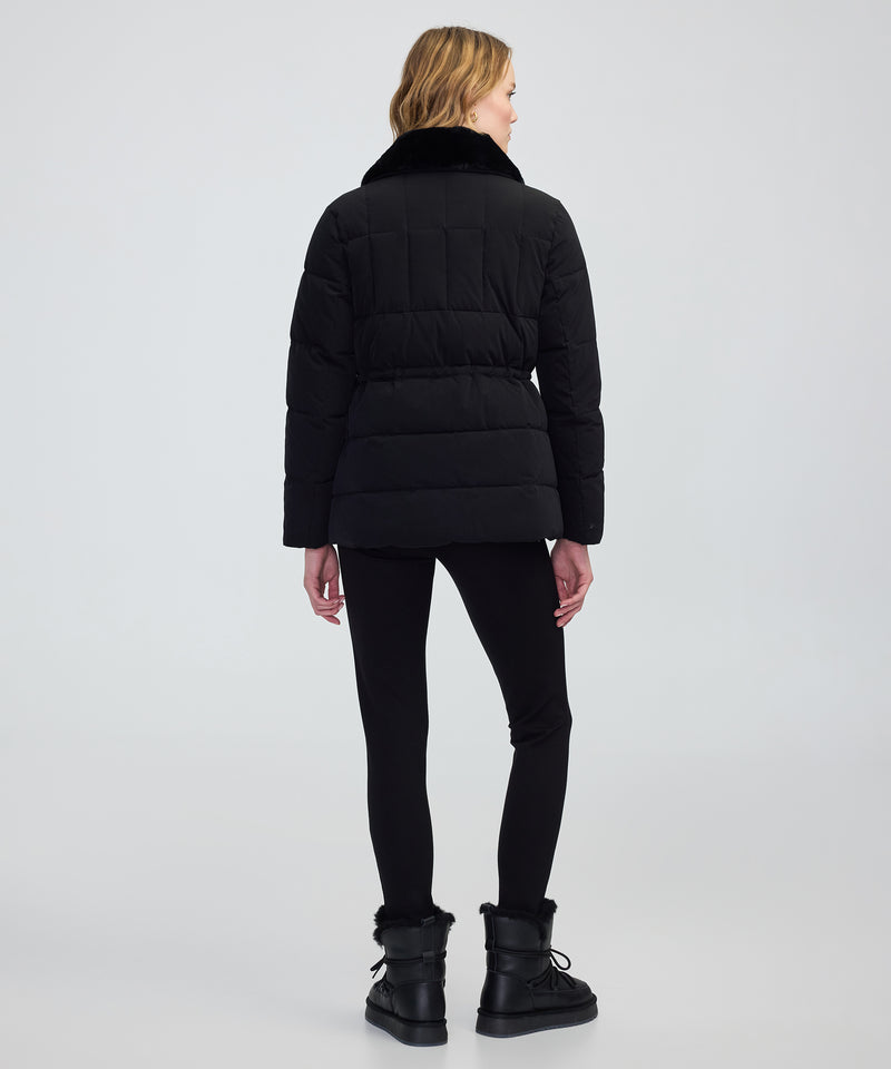 Ipekyol Quilted Puffer With Faux Fur Collar Black