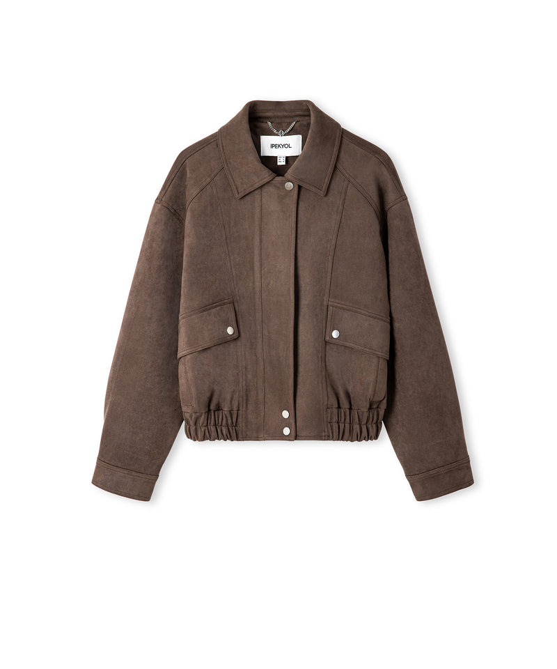 Ipekyol Suede-Effect Coat Brown
