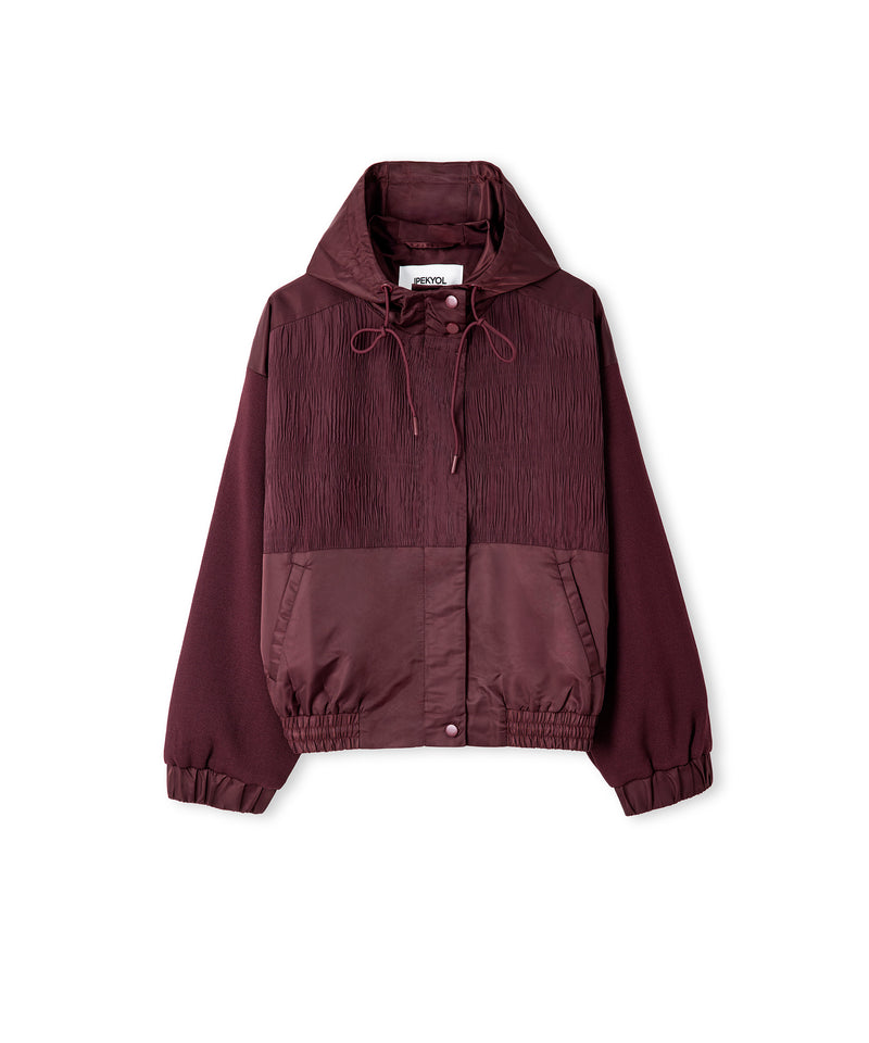 Ipekyol Mixed Media Coat Bordoux