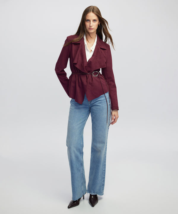 Ipekyol Suede-Effect Coat Bordoux