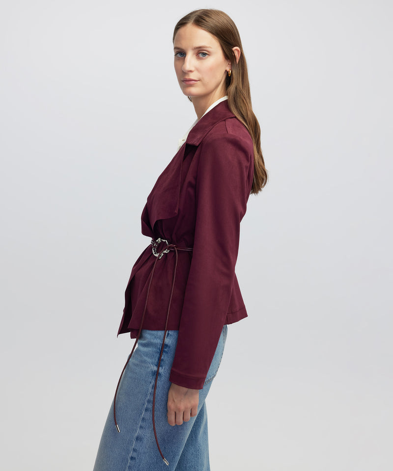 Ipekyol Suede-Effect Coat Bordoux