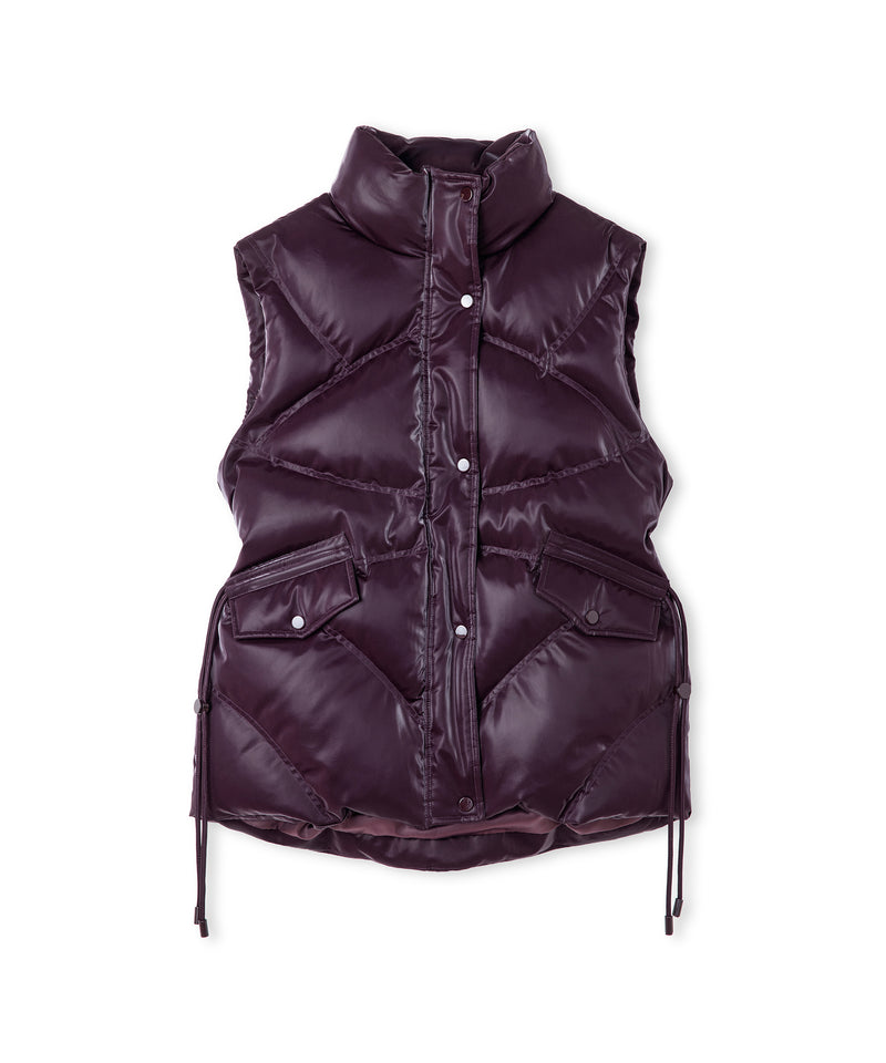 Ipekyol High-Collar Puffer Vest Dark Purple