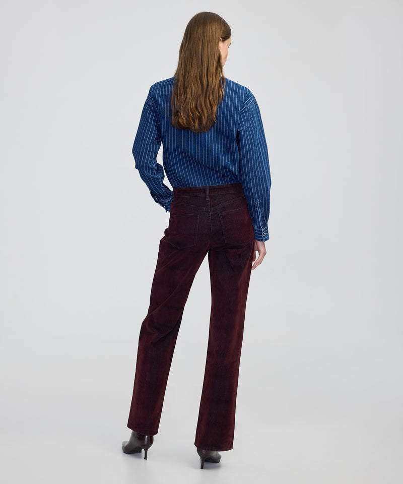 Ipekyol Flocked Wide-Leg Jeans Bordoux