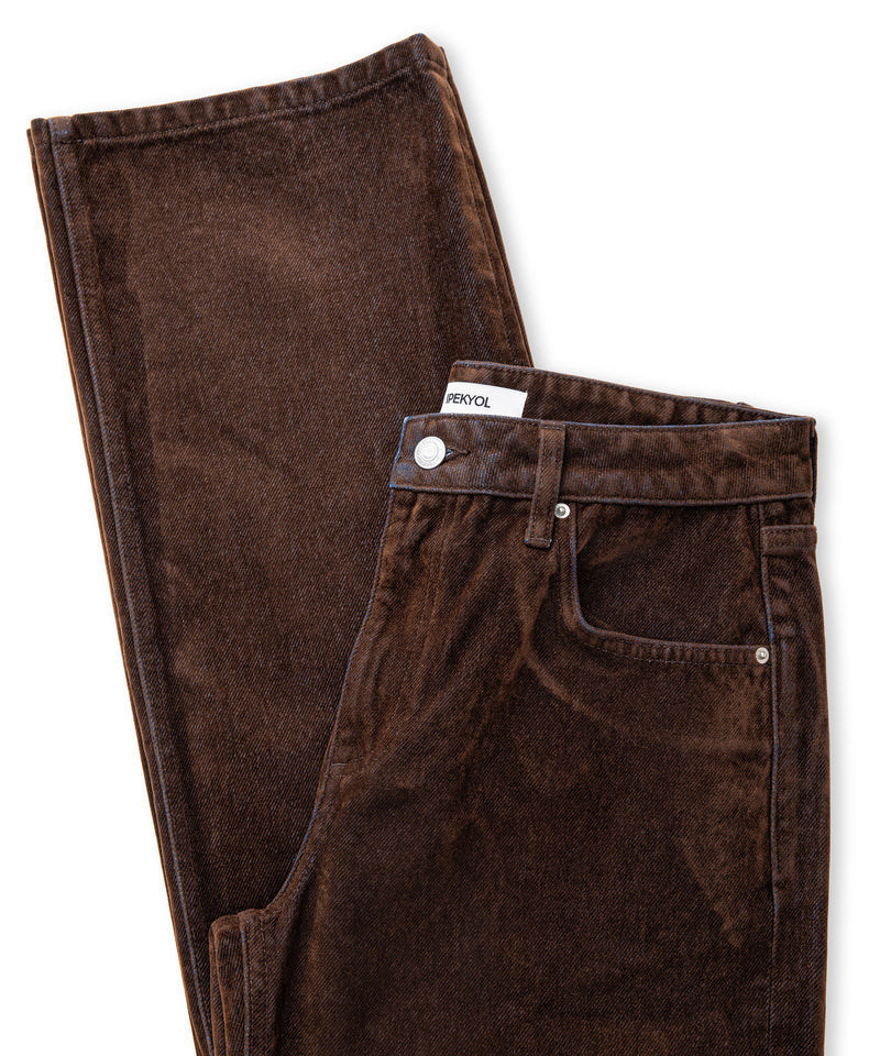 Ipekyol Flocked Wide-Leg Jeans Caramel