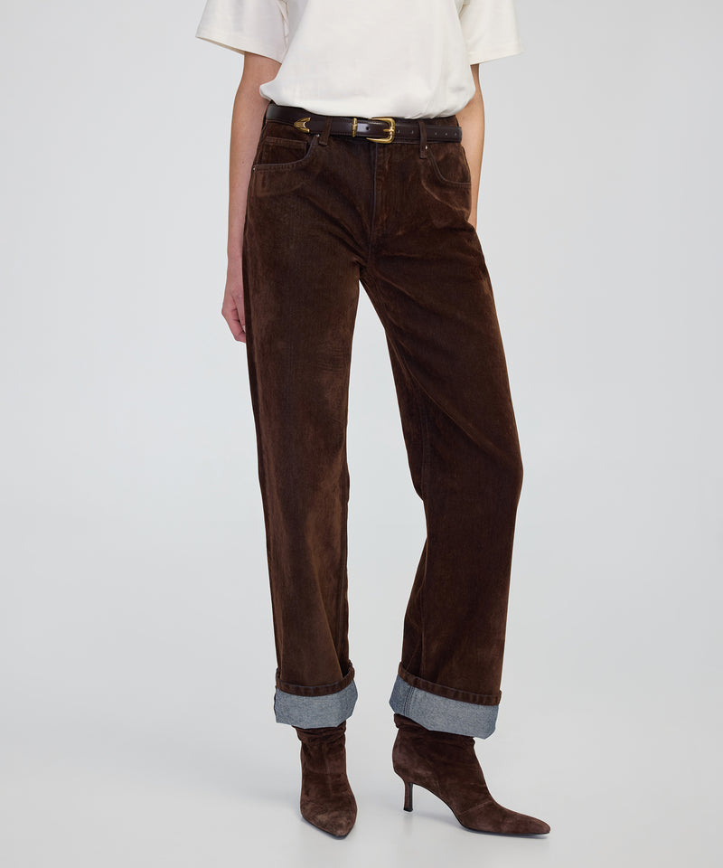 Ipekyol Flocked Wide-Leg Jeans Caramel