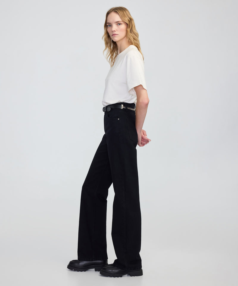 Ipekyol Belted Wide-Leg Jeans Black