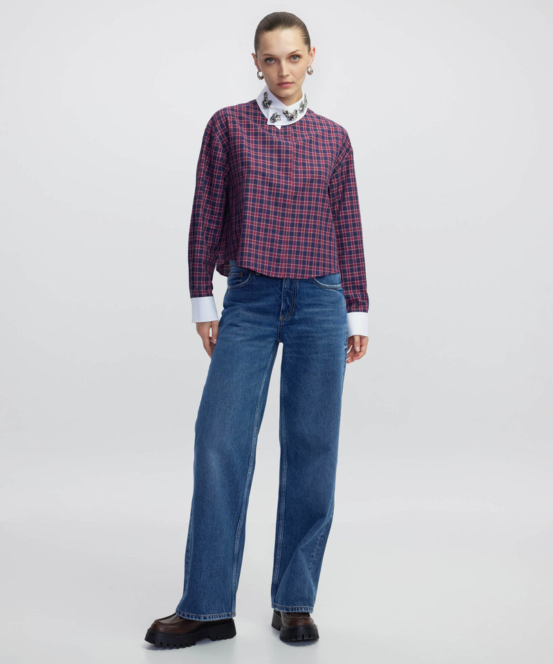 Ipekyol Printed Shirt With Applique Bordoux