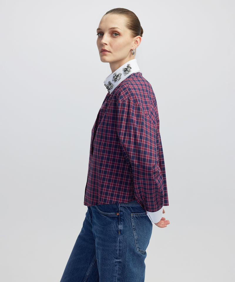 Ipekyol Printed Shirt With Applique Bordoux