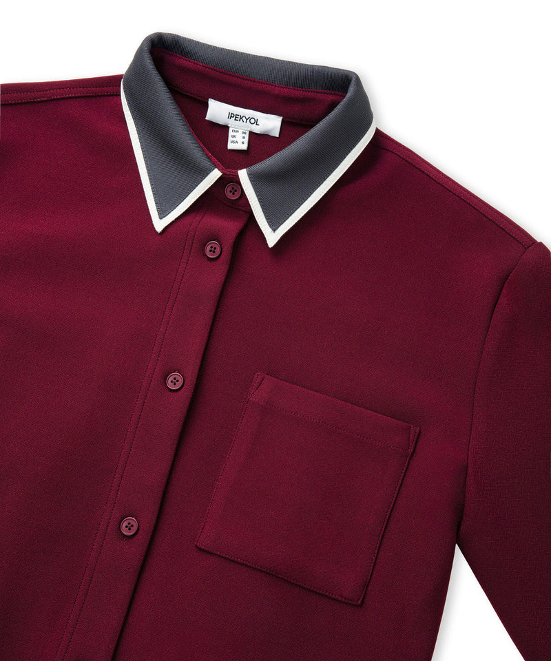 Ipekyol Contrast Collar Shirt Bordoux
