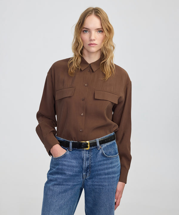 Ipekyol Flap Pocket Shirt Brown