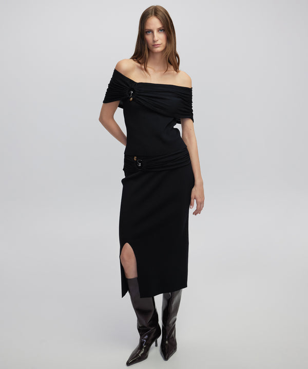 Ipekyol Off-The-Shoulder Knit Top Black