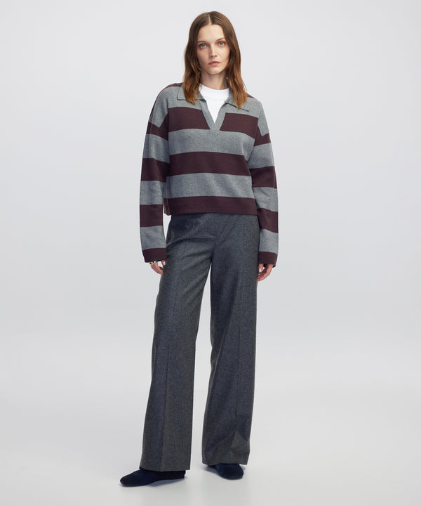 Ipekyol Color-Block Knit Sweater Grey