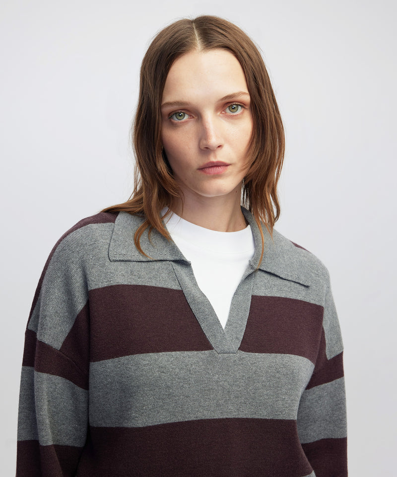 Ipekyol Color-Block Knit Sweater Grey