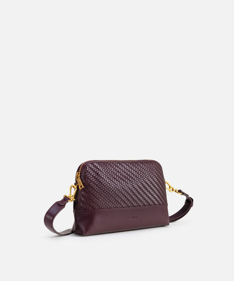 Ipekyol Intrecciato Versatile Clutch Dark Purple