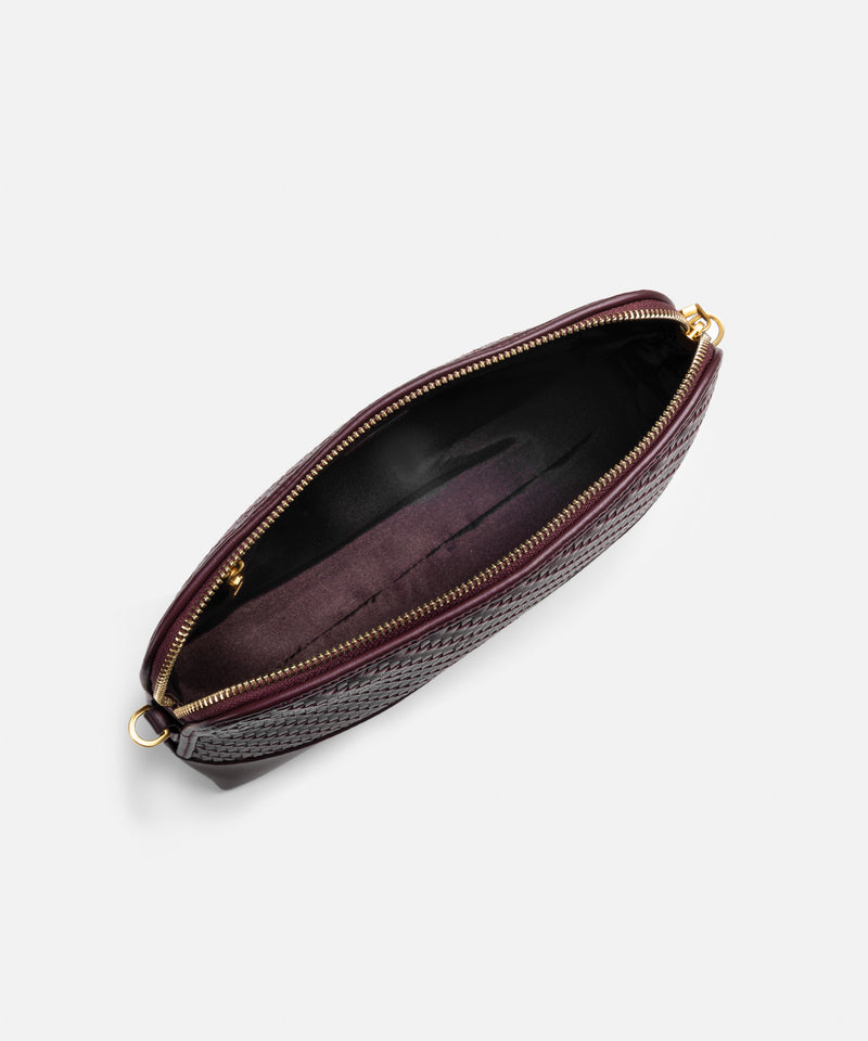 Ipekyol Intrecciato Versatile Clutch Dark Purple
