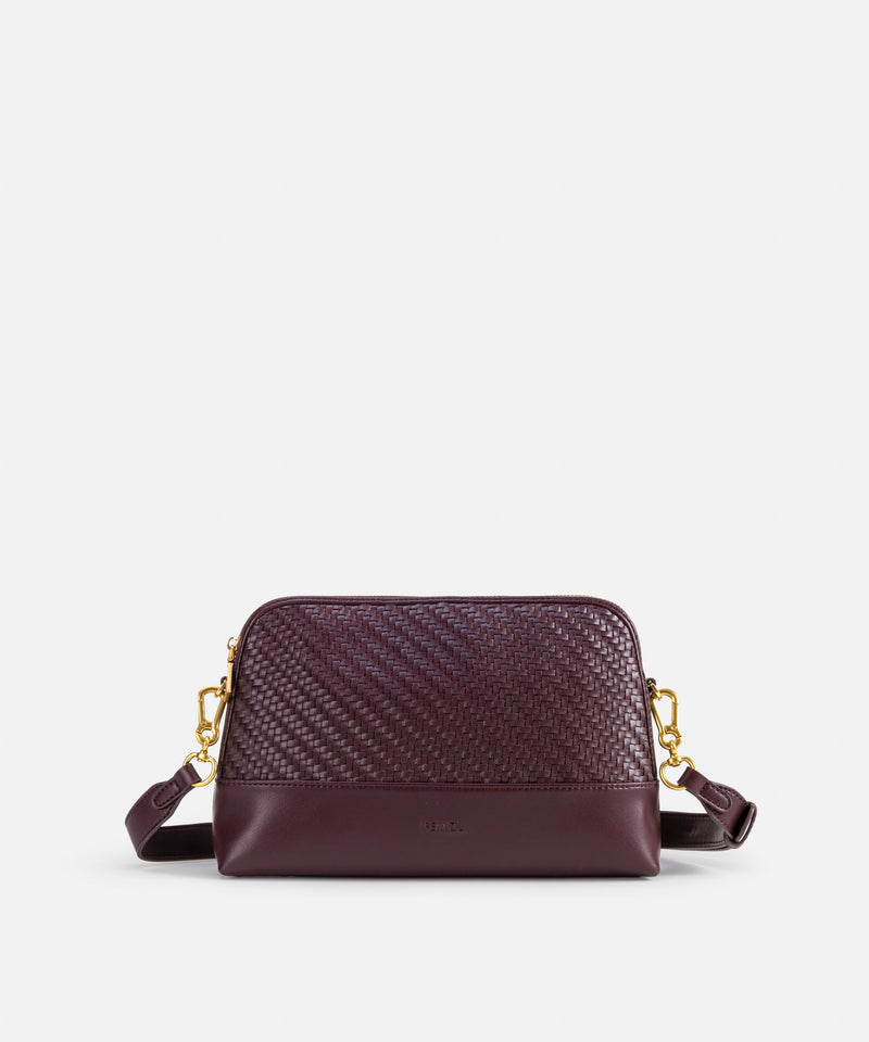 Ipekyol Intrecciato Versatile Clutch Dark Purple