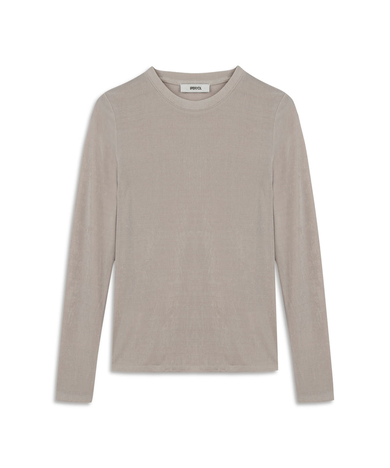 Ipekyol Crew Neck Basic T-Shirt Silver