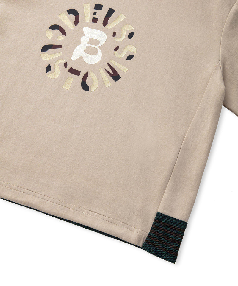 Ipekyol Mixed T-Shirt With Slogan Print Natural