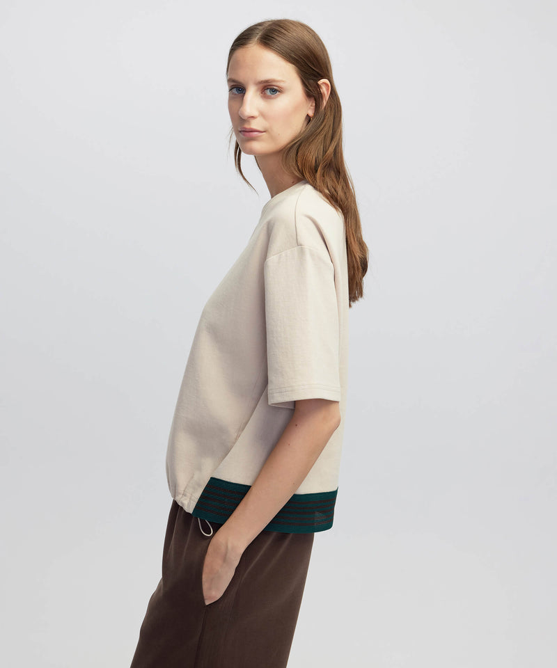 Ipekyol Mixed T-Shirt With Slogan Print Natural