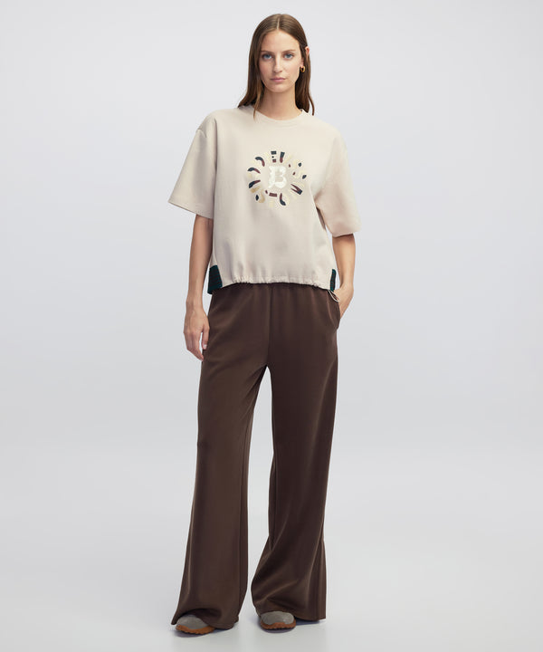 Ipekyol Mixed T-Shirt With Slogan Print Natural