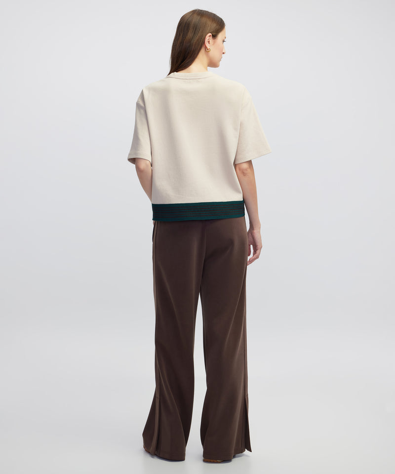 Ipekyol Mixed T-Shirt With Slogan Print Natural