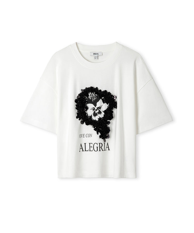 Ipekyol Printed T-Shirt With Sequins White