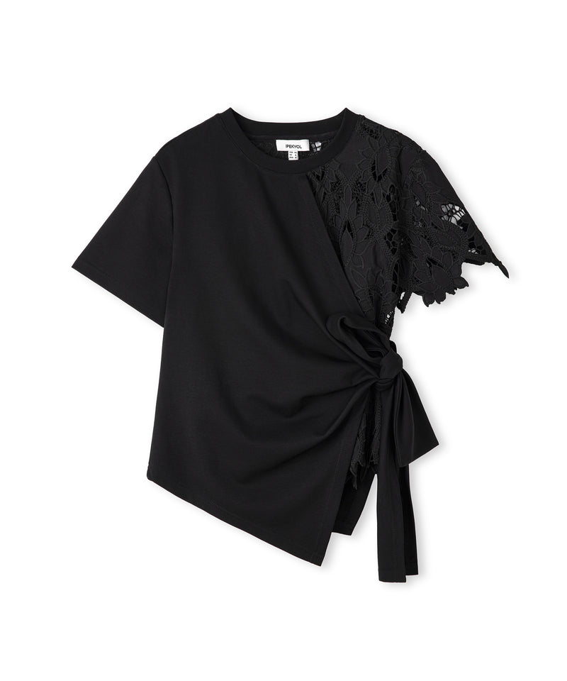 Ipekyol Mixed Asymmetric T-Shirt  Black