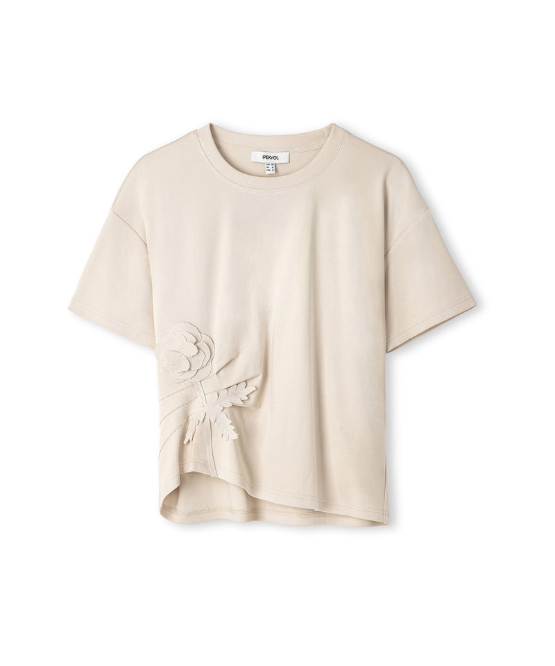 Ipekyol Floral Applique T-Shirt Cream