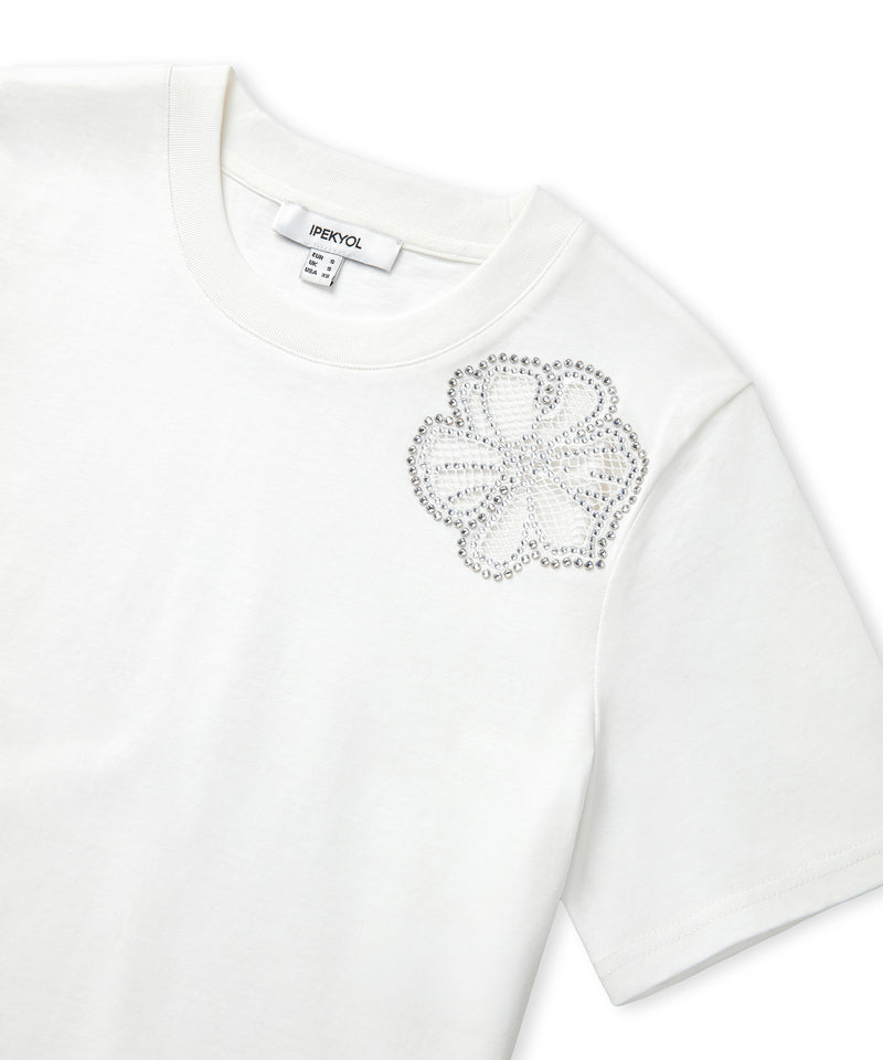 Ipekyol Rhinestone Cutout T-Shirt White