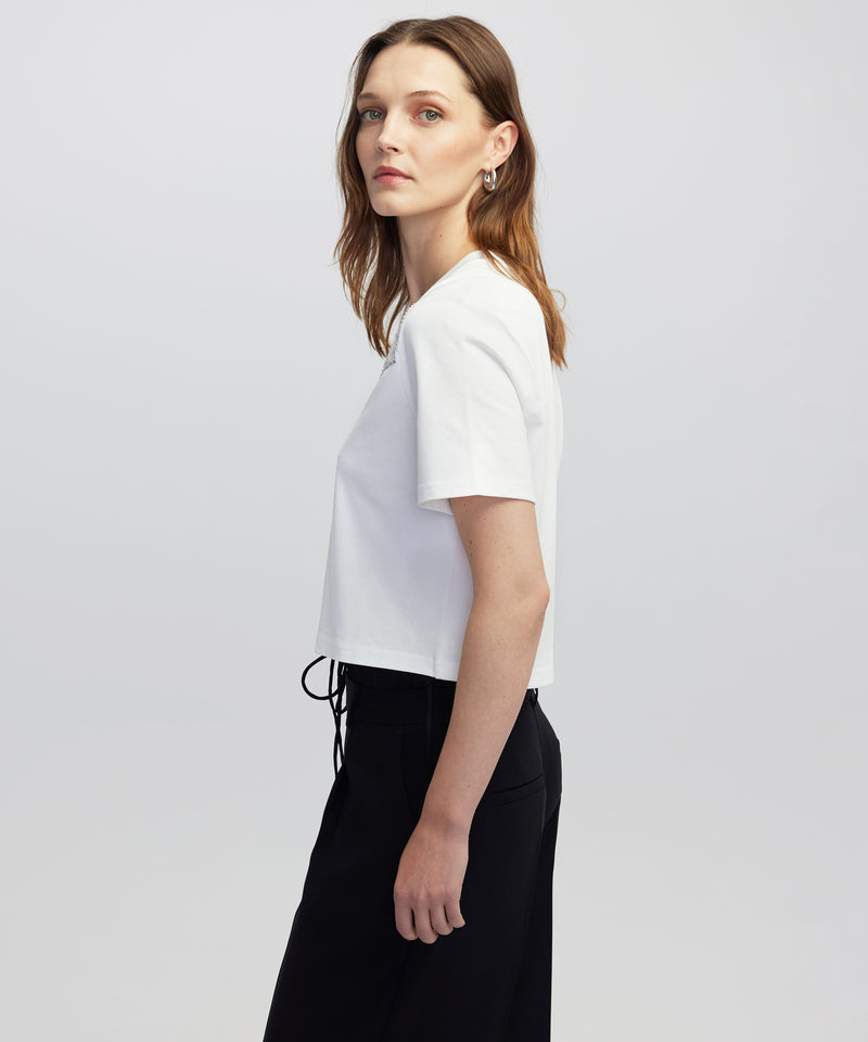 Ipekyol Rhinestone Cutout T-Shirt White