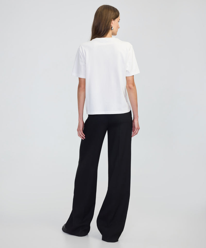 Ipekyol Color-Block T-Shirt With 3D Floral Embellishment White