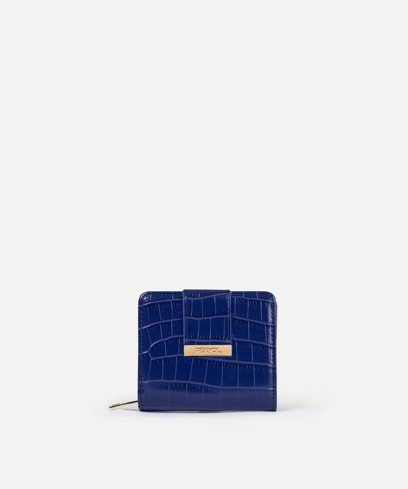 Ipekyol Croc-Effect Wallet Navy