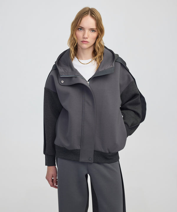 Ipekyol Color-Block Mixed Sweatshirt Anthracite