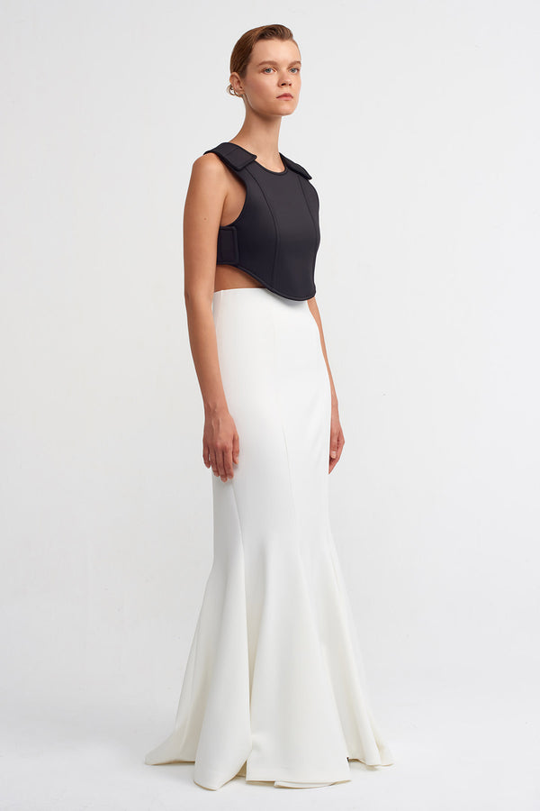 Nu Solid Maxi Mermaid Skirt Off White