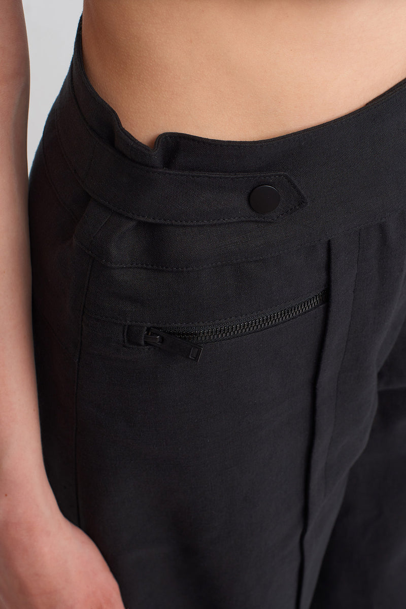Nu Trousers With Zipper Detail On Hem Black