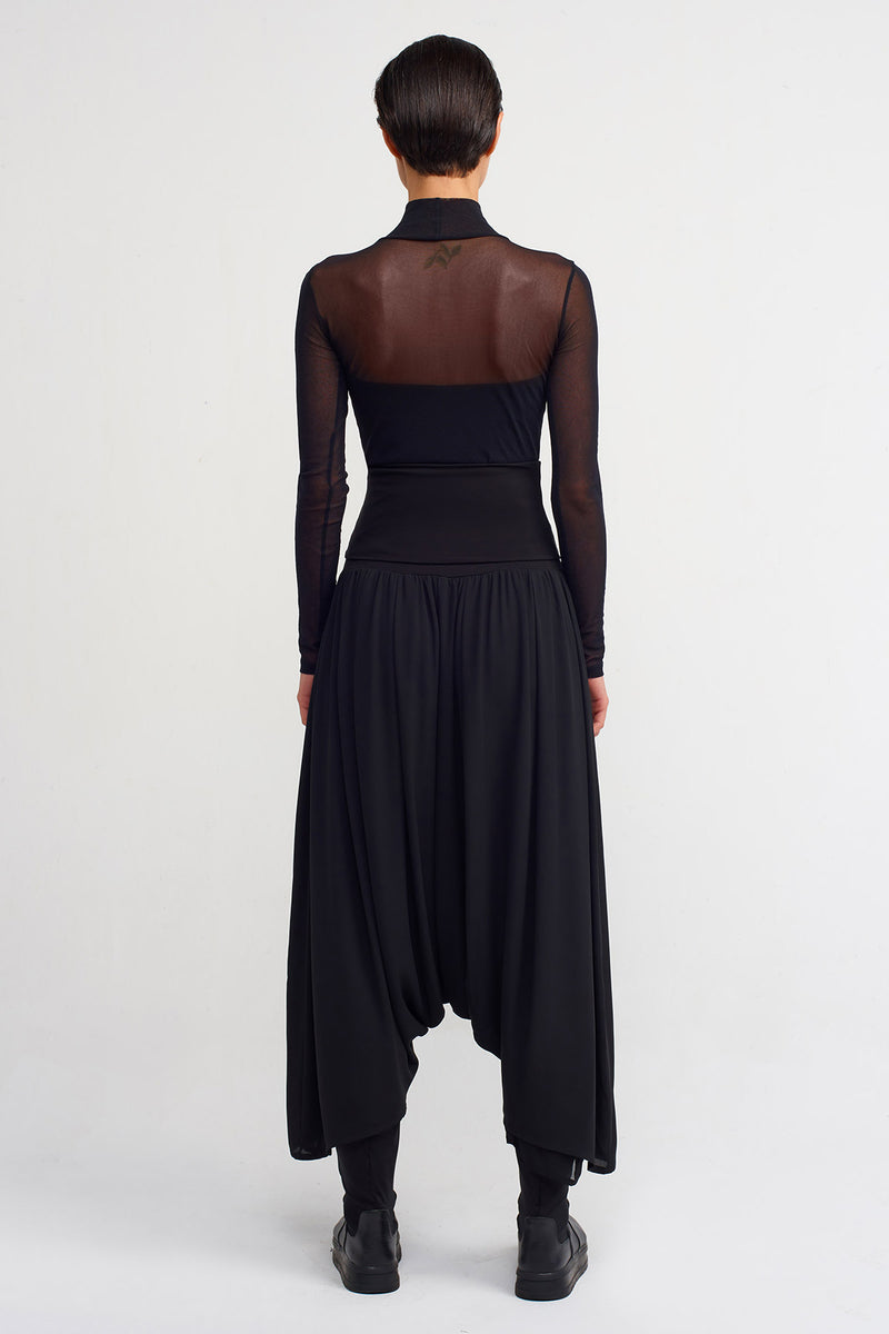 Nu High-Waisted Stylish Harem Pants Black