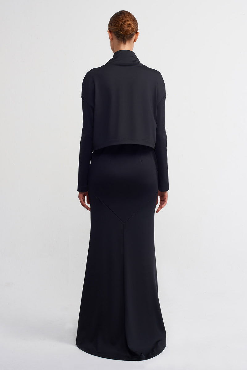 Nu Two-Piece Look Long Dress Black